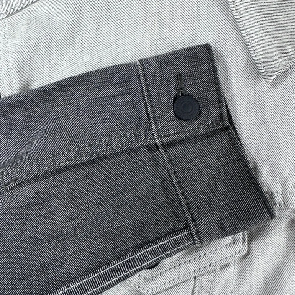 Levi's Trucker Jacket Mens M Medium Grey Two Tone Colorblock Denim Coat